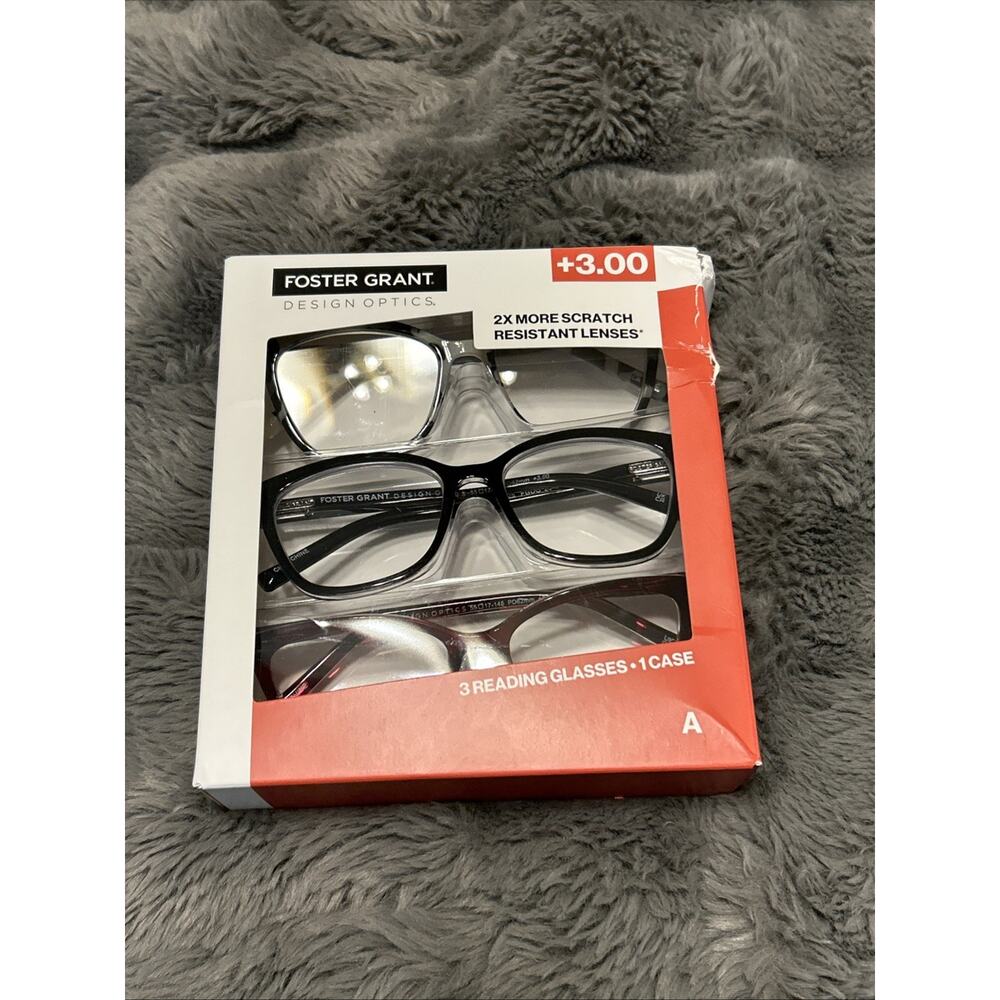 Design Optics by Foster Grant Fashion Cateye Reading Glasses 3 Pk +3.00